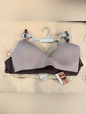 Essentials by Rene Rofe Women's Wire Free Bra Size 36B Set Of 3